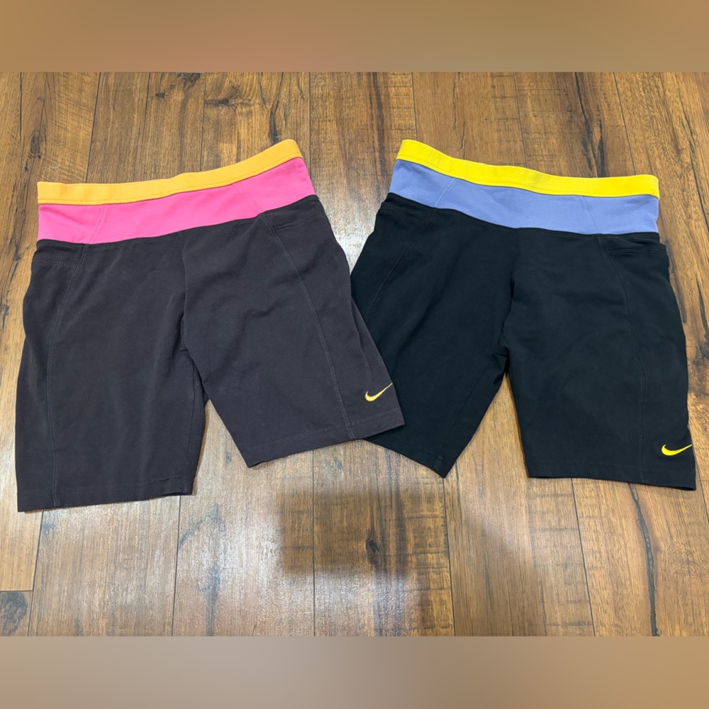 Nike Black and Gray Athletic Biker Shorts, Women’s XS